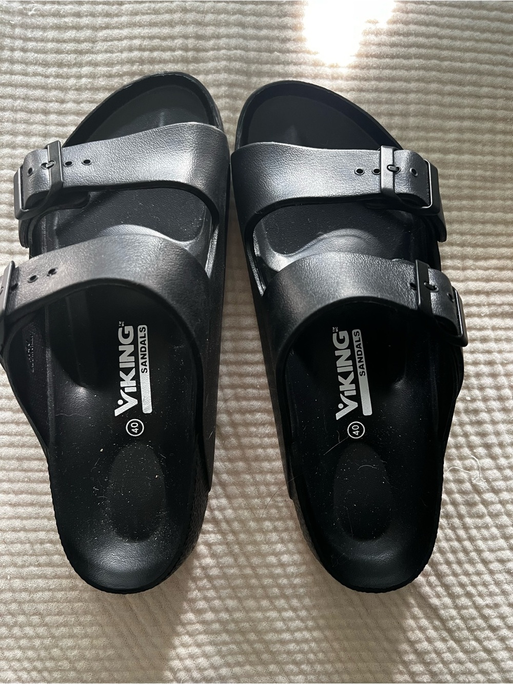 Viking Black Double-Strap Comfort Sandals